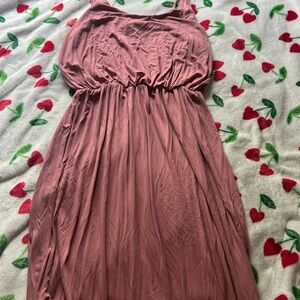 Olivia Rae Pink Pleated Maxi Sundress